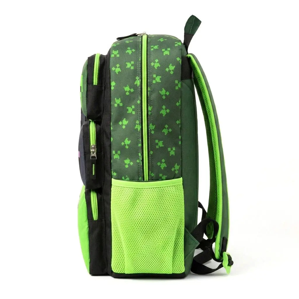 In Stock Minecraft Backpack Large Capacity Lightweight Pressure Relief Cartoon Print Outdoor Travel Hiking For Men Students