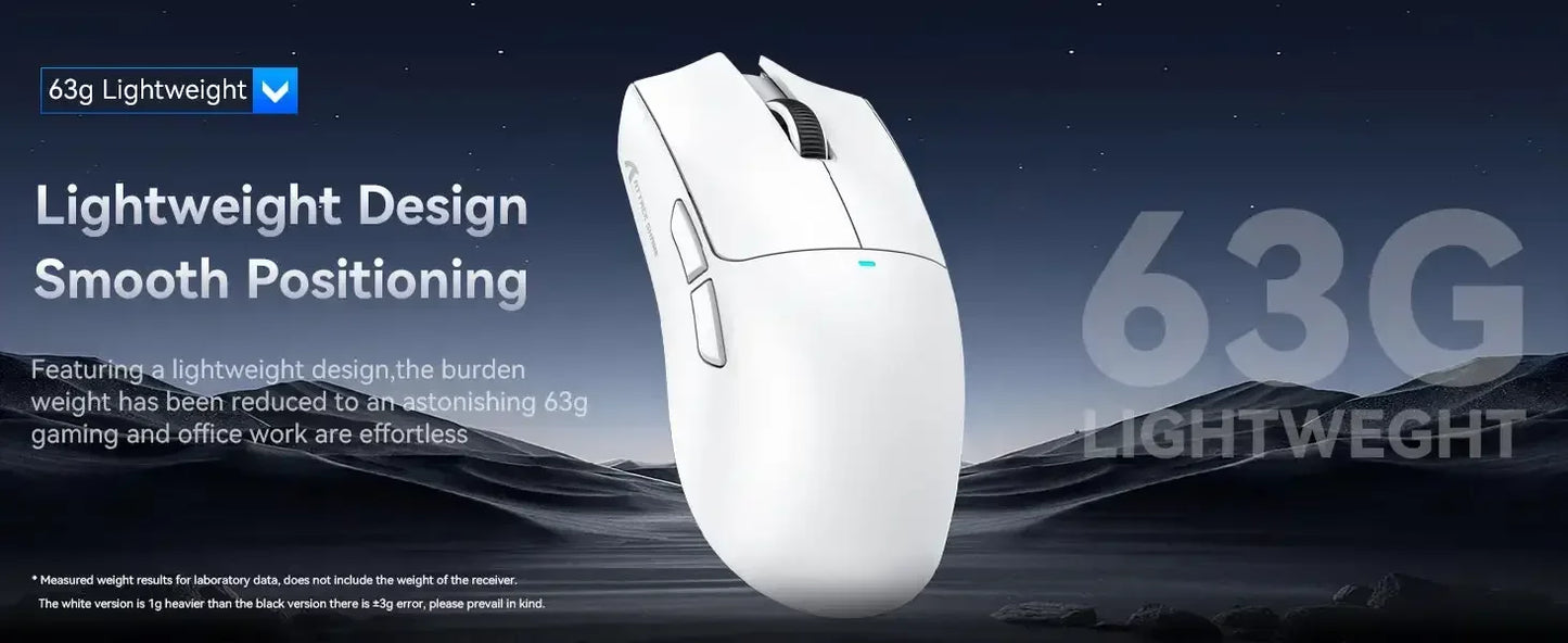 Ratón gaming inalámbrico ATTACK SHARK X11 Original Brand con base de carga, sensor gaming PixArt PAW3311, conexión BT/2.4G inalámbrica/con cable