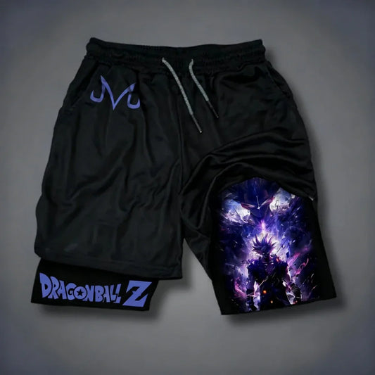 Dragon Ball Son Goku 2026 Men's Quick-Drying Double-Layer Gym Shorts Summer Fitness Sports Y2K Style Fake Two-Piece Pants