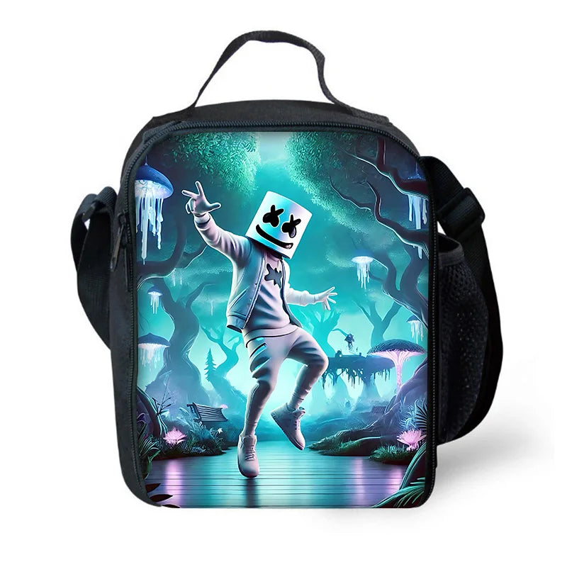 Zaino da scuola per bambini Hot Game con borsa pranzo e astuccio, grande capacità, design F-FortniteS, per ragazzi e ragazze, regalo ideale