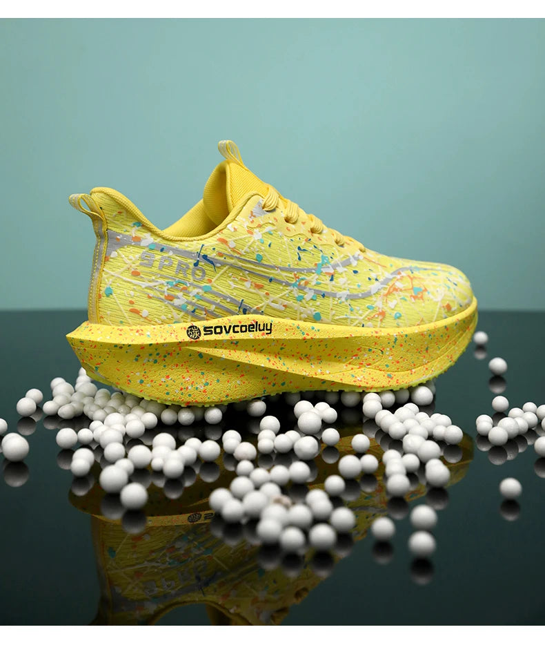 Scarpe da running uomo e donna con piastra in carbonio, ammortizzate per maratona, sportive, traspiranti, leggere, comode, antiscivolo e atletiche