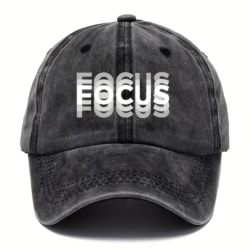 „FOCUS“ spausdinta, išplauta medvilnė, reguliuojama klasikinio stiliaus beisbolo kepurė, sportinė „duckbill“ kepurė vyrams ir moterims