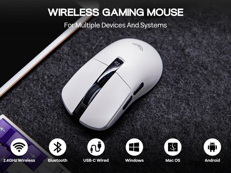 AULA SC590 PRO kablet/Bluetooth/2.4GHz trådløs gamingmus 20000 DPI og PAW3311-sensor med 1000 polling rate til Win/Mac/gaming