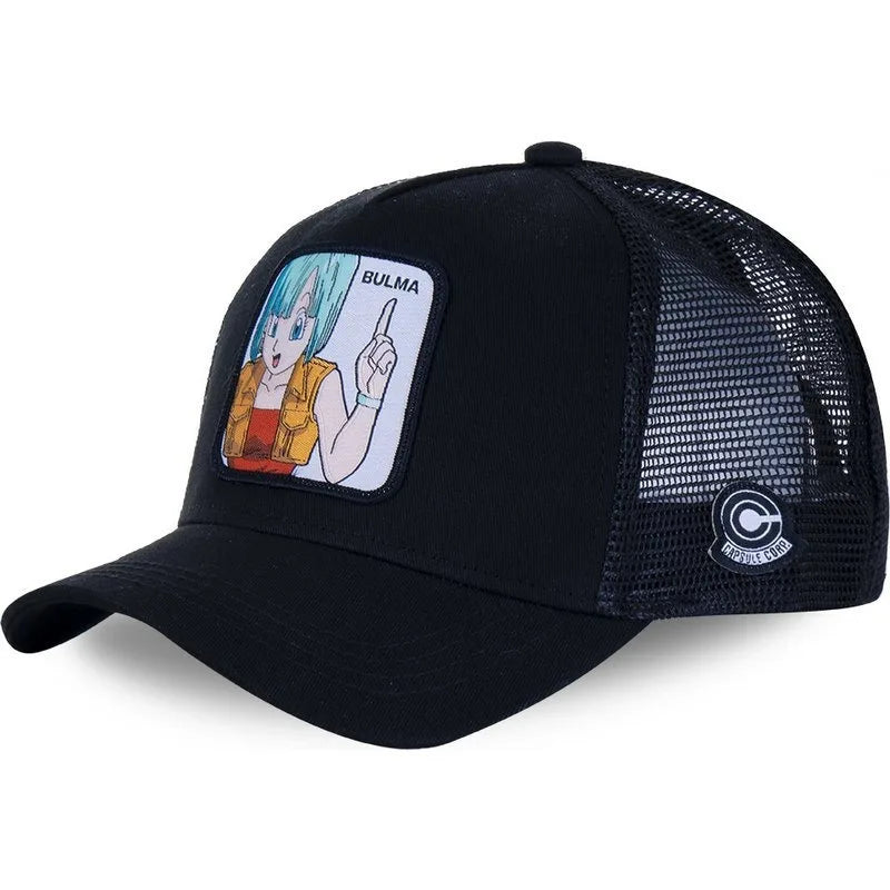 „Dragon Ball“ Son Goku kepurė, vasarinė kelioninė kepurė su snapeliu, vyriška siuvinėta hip-hop stiliaus kepurė su saulės skydeliu, reguliuojama „trucker“ stiliaus tinklinė kepurė