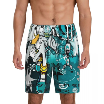 Custom Shadow The Hedgehog Sonic Poster Short Pajama Pants Men Sleepwear Sleep Lounge Bottom Shorts Sleeping Pants
