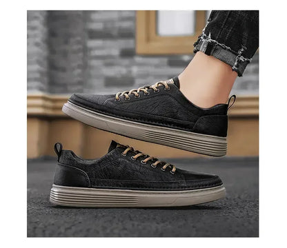Classic Men's Sneakers Platform Slip-On Casual Leather Sneakers New Comfort Flat Spring Loafers Shoes