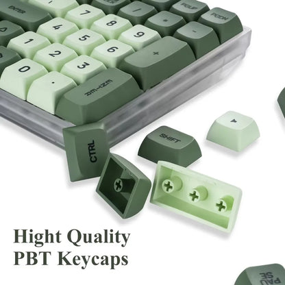 Conjunto de 125 teclas XDA PBT Matcha Green para teclado mecânico de 61/64/68/75/87/98/104/108 teclas, compatível com Cherry/Gateron/Otemu/Kailh
