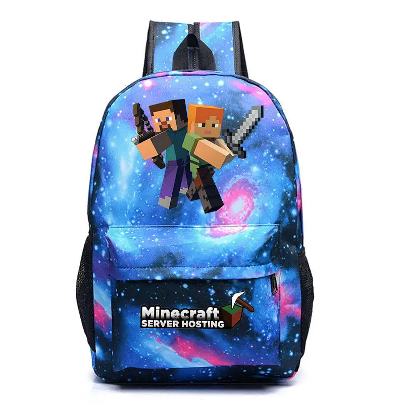 In Stock Minecraft Enderman Creeper Graphic Printed Backpack Large Capacity Lightweight Fashion Casual For Daily Travel Outdoor