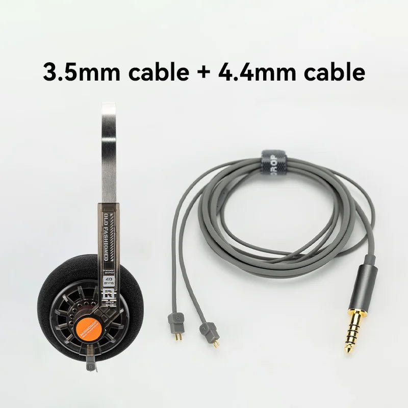 MOONDROP OLD FASHIONED On-Ear Headphone 40mm large dynamic driver 0.78-2pin 3.5mm Plug