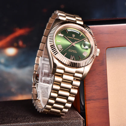 PAGANI DESIGN New DD36 Rose Gold Luxury Automatic Mechanical Watch For Men ST16 100M Waterproof AR Sapphire Glass Wristwatch Men