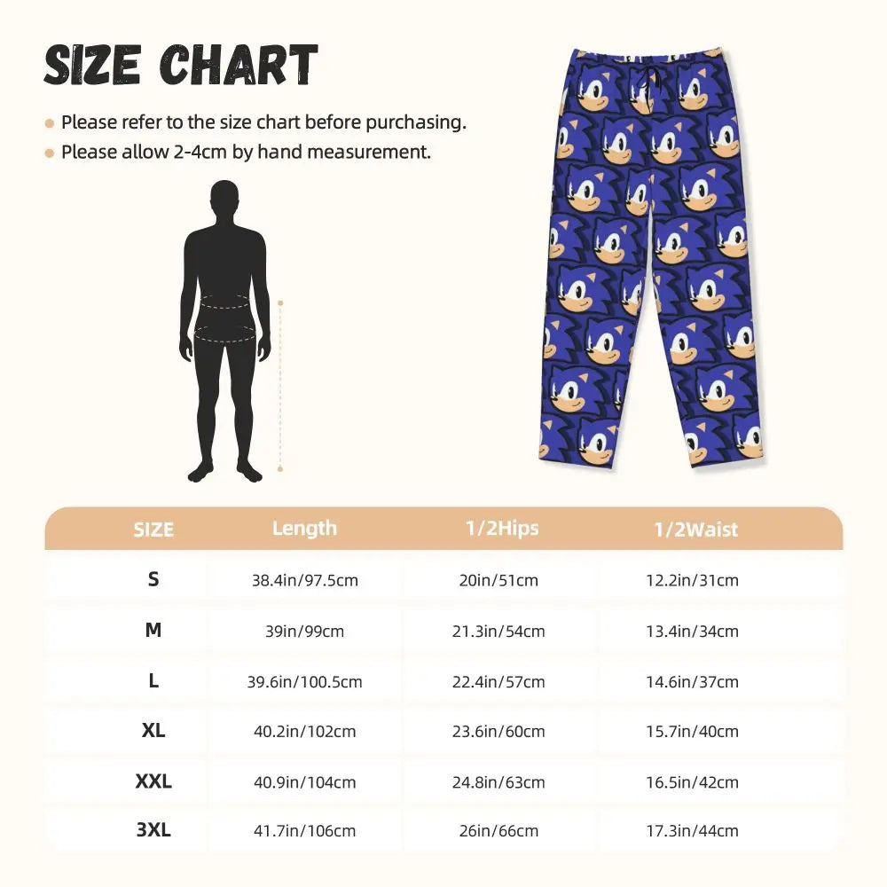 Custom Printed Womens Soniced Pajama Pants Hedgehog Game Sleepwear Sleep Lounge Bottoms with Pockets