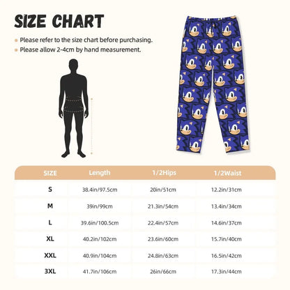 Custom Women Soniced Pajama Pants Printed Hedgehog Game Sleep Sleepwear Bottoms with Pockets