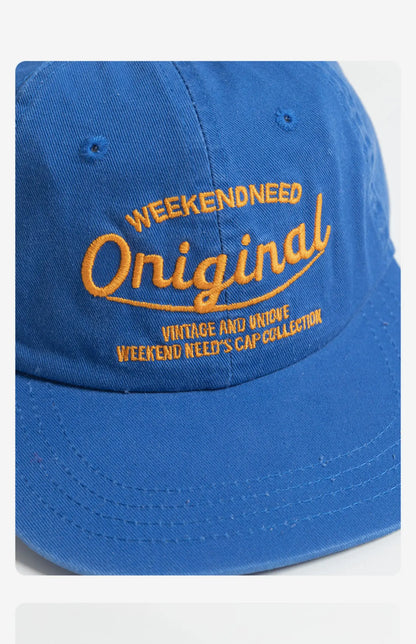 Casquette de baseball printemps-automne à visière souple, brodée, unisexe, style urbain « Street Tide », à visière large et pare-soleil
