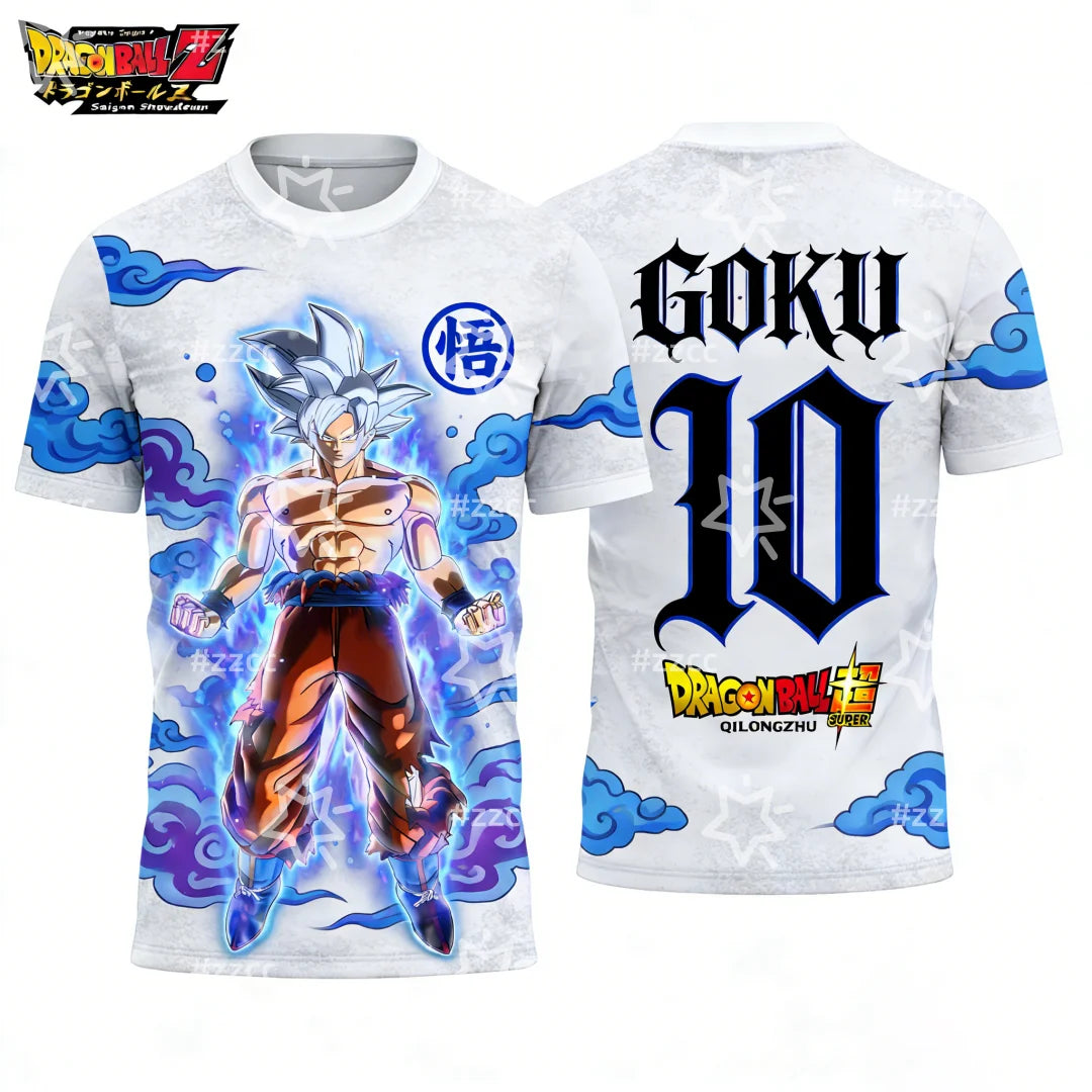 New Dragon Ball Super Saiyan Goku graphic football jersey Summer Sports Dry Quickly Men's T-Shirt Kid's Clothing Tee Y2k Woman