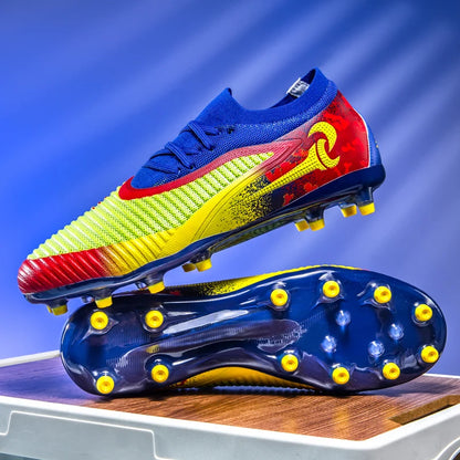 Nouvelles chaussures de football pour hommes, crampons longs antidérapants et respirants pour le sport en extérieur, idéales pour l'entraînement et les matchs, confortables pour adultes