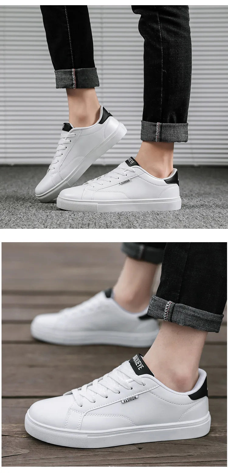 Zapatillas casuales de skate para hombre, blancas, para exteriores y ocio, transpirables, para caminar, planas, Chaussure Homme 39-48