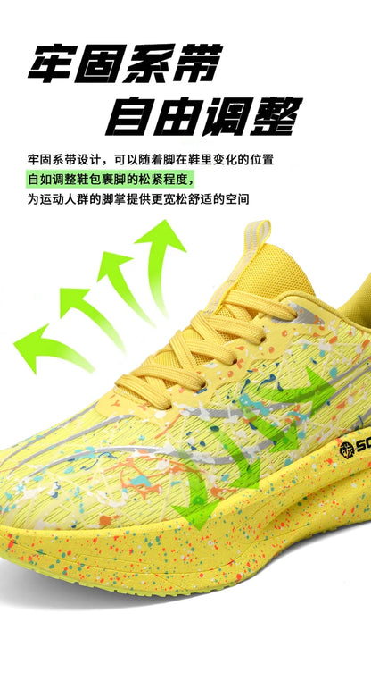 Scarpe da running uomo e donna con piastra in carbonio, ammortizzate per maratona, sportive, traspiranti, leggere, comode, antiscivolo e atletiche