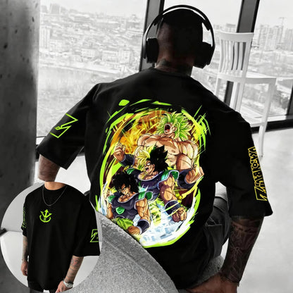 Dragon Ball Anime Pure Cotton T-shirt Summer New Broli Co Branded Men's and Women's Harajuku Hip Hop Casual Short Sleeve Top