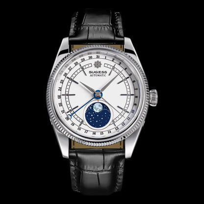 Sugess 40mm Watch of Men Moonphase Automatic ST2108 Movement Sapphire Crystal Mechanical Wristwatches Waterproof Date 2024 New