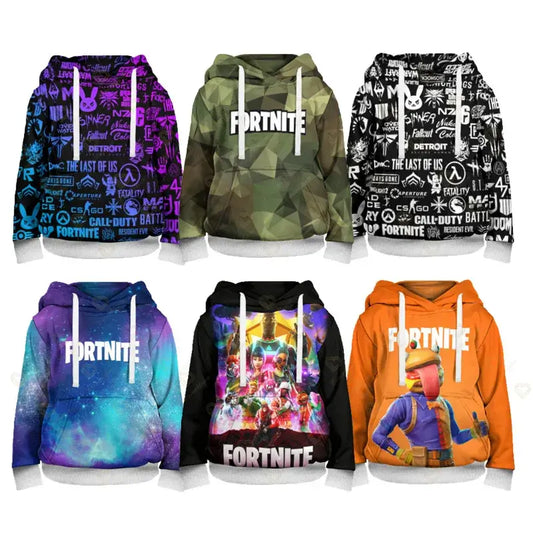 Fortnite Boys Cool Heroes Cosplay Hoodie Cartoon Sweatshirt Kid Clothes Spring Autumn Baby Coat Children Hooded Jacket