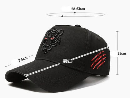 New Cotton Black Tiger Embroidery Baseball Cap Men Women Hip Hop Hat Summer Leisure Trucker Caps Unisex Snapback Hats Gorras