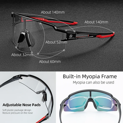 ROCKBROS Cyklistické brýle Fotochromatické brýle Cyklistické brýle Ochranné brýle Větruodolné Cyklistické Outdoorové sportovní sluneční brýle