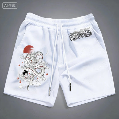 Dragon Ball Goku Vegeta Anime Printed Double Layer Shorts 2026 American Summer Men's Women's Fashion Sports Shorts Fans Gifts