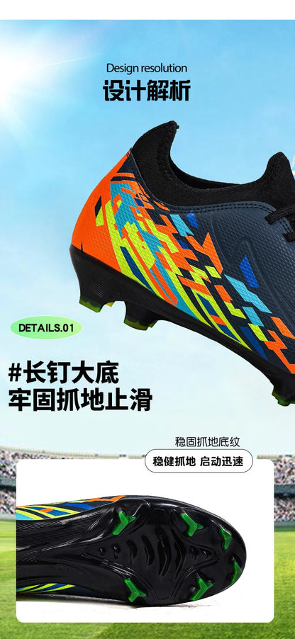 Casual Comfortable Men Sports Shoes Soccer Shoes Men Anti-slip Outdoor Grass Training Breathable Lace-up Football Boots