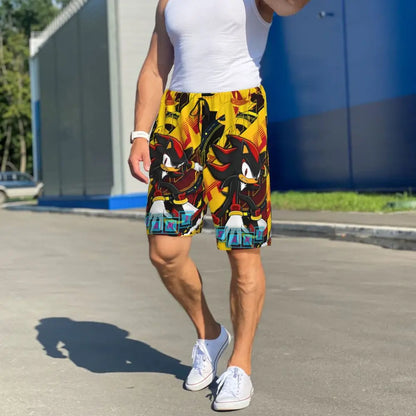 Custom Shadow The Hedgehog Sonic Poster Short Pajama Pants Men Sleepwear Sleep Lounge Bottom Shorts Sleeping Pants