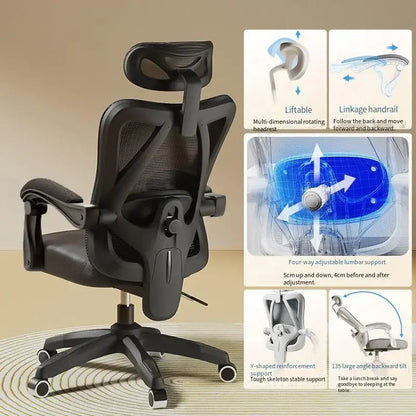 UVR Gaming Computer Chair Mesh Breathable Staff Chair Ergonomic Design Armrest Chair Sitting Comfort Home Office Chair Furniture