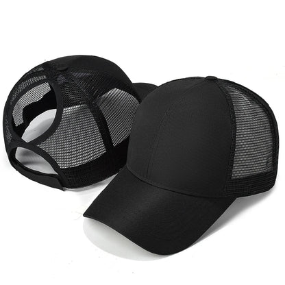 New Mesh Baseball Caps High Ponytail Snapback Cap Hollow Back UV Protection Sun Hat Casual Messy Hair Bun Ponytail Baseball Caps
