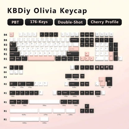 KBDiy GMK Illusion Keycap Perfil Cherry Double Shot PBT ISO Teclas para Kit de Teclado Mecânico Gamer Gaming Point Retro
