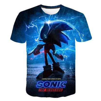 Men T Shirt Women Tee Boys Girls Top Adults Children Parent Child quick dry kid Tshirts Sonic Hedgehog Anime Peripheral Shirt