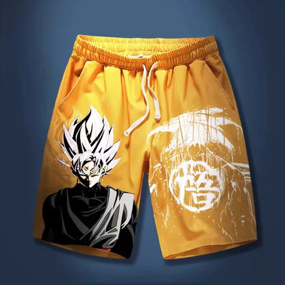 2026 Summer Dragon Ball Goku Black Go Kanji Retro Quick-Dry Print Shorts Adult Kids Plus Size Breathable Anime Fan Casual Shorts