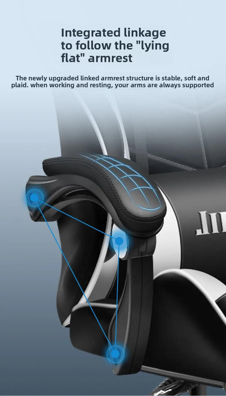Silla gaming cómoda y ergonómica para uso prolongado, reclinable, con masaje y base giratoria