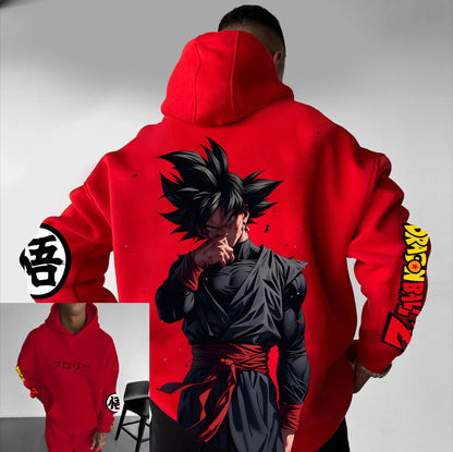 Oversized Men's Hoodie Dragon Ball Goku Anime Print Women Pullover Streetwear Casual Spring Autumn Hooded Sweatshirt Y2k Clothes