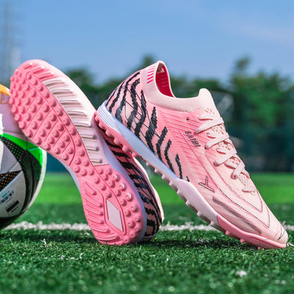 Chaussures de football TF pour hommes, tige en PU flexible, semelle en caoutchouc résistante à l'usure, crampons de football unisexes pour jouer sur terrain synthétique en extérieur
