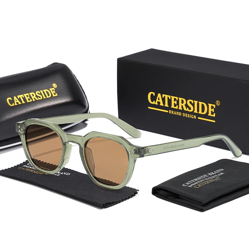 Caterside Nové retro polarizované pánské sluneční brýle s čtvercovým rámem z TR90, dámské sluneční brýle, outdoor, řízení, rybaření, UV400, dárek