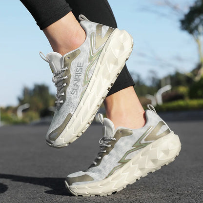 Unisex Running Shoes Mesh Breathable Anti-Slip Lightweight Casual Sports Sneakers Grip Comfortable Outdoor Trainer Footwear