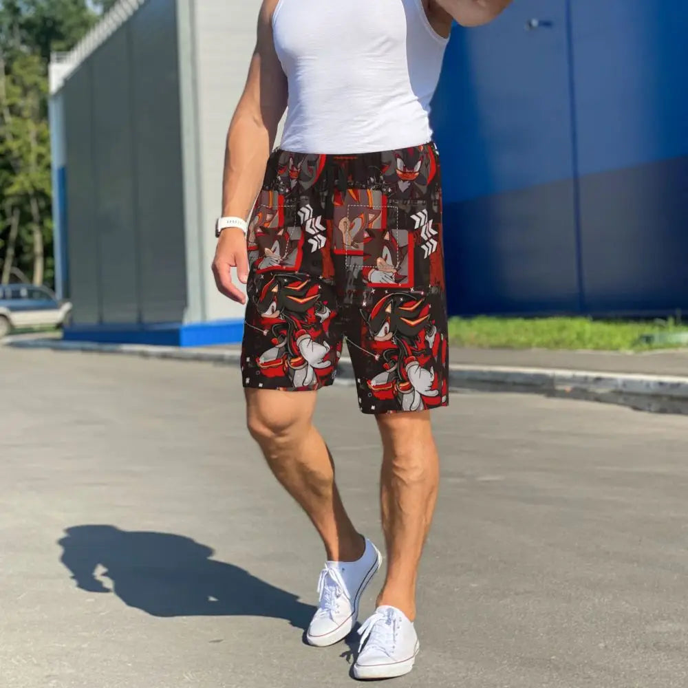 Custom Shadow The Hedgehog Sonic Poster Short Pajama Pants Men Sleepwear Sleep Lounge Bottom Shorts Sleeping Pants