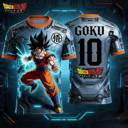2026 Summer Dragon Ball Retro Fitness T-shirt Men's Oversized 3D Printed Short-sleeved Family Unisex Children's Sports Shirt