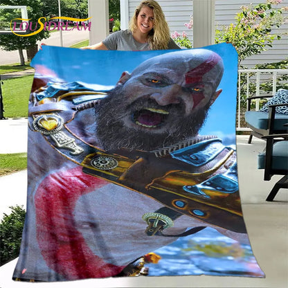 God of War Game Gamers Soft Plush Blanket,Flannel Blanket Throw Blanket for Living Room Bedroom Bed Sofa Picnic Cover Bettdecke