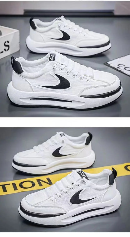 Comfortable Breathable Mesh Sports Shoes, Men's Casual Style, Lightweight Versatile Plain Color, Spring Summer Autumn Seasonal Wear