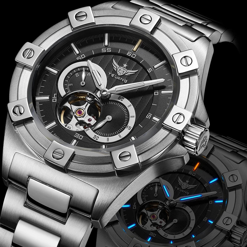 Yelang V1024 Men's Brand Watches 44mm Japan Miyota 82S7 Automatic Mechanical Movement Luminous Men's 100m Waterproof Business Watch