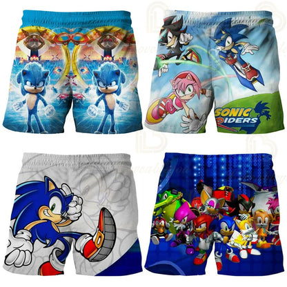 3D Print Fashion Children's Pants S-Sonici Shorts Kids Summer Beachwear Swim Trunks Swimsuits Beach Shorts Trousers
