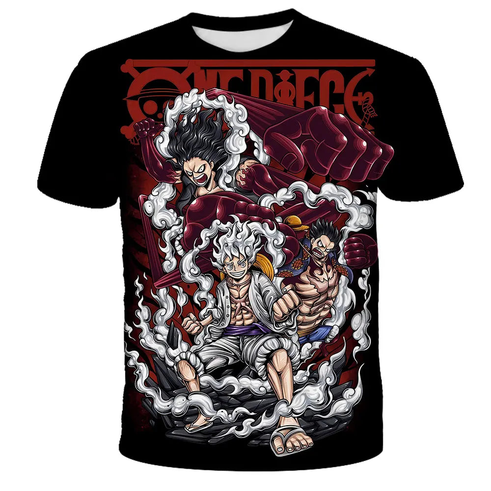 Fashion Kid Anime One Piece Luffy T Shirt Boy Clothing Kids Boys Tshirt Children T-shirt Summer Short Sleeve Tops Tees