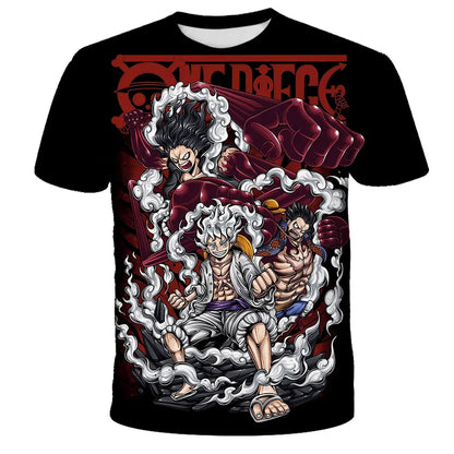 Fashion Kid Anime One Piece Luffy T Shirt Boy Clothing Kids Boys Tshirt Children T-shirt Summer Short Sleeve Tops Tees