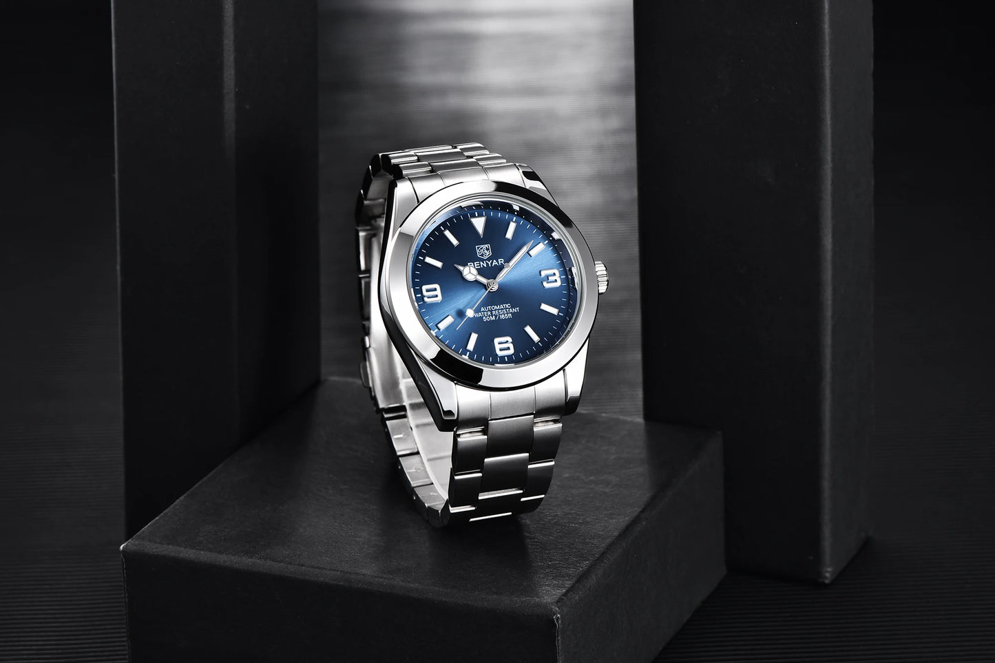 BENYAR 2025 Neue automatische mechanische Herrenuhr, Business-Sport-Luxus-Herrenuhr, 50M wasserdichte Uhr, Relogios Masculino