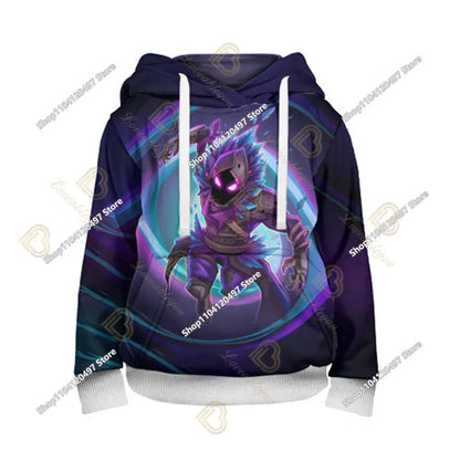 Bluza z kapturem Fortnite z nadrukiem dla dzieci 2-14Y, bluzy dla chłopców i dziewczynek, modna kurtka Harajuku, odzież dziecięca, gry, kostium cosplay