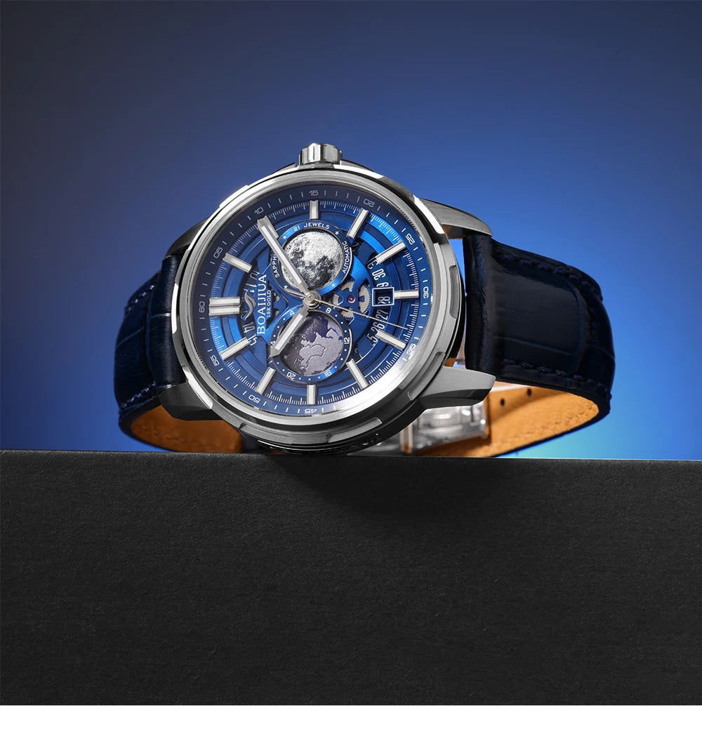 BORIAGE(BOAIJIUA) Orologio meccanico da uomo completamente automatico, design originale, impermeabile e luminoso